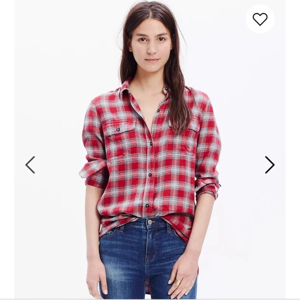 Madewell ex boyfriend shirt in fairfax plaid